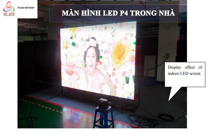 thử nghiệm màn hình led p4 indoor sau khi lắp đặt